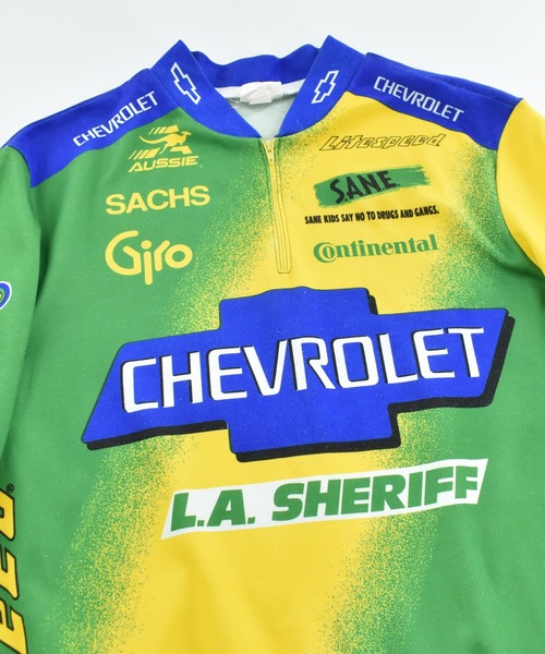 VINTAGE(ヴィンテージ)の「【USED】LA Sheriff Chevrolet Litespeed サイクリングシャツ(Tシャツ/カットソー・メンズ・グリーン・LARGE)」の2枚目の写真