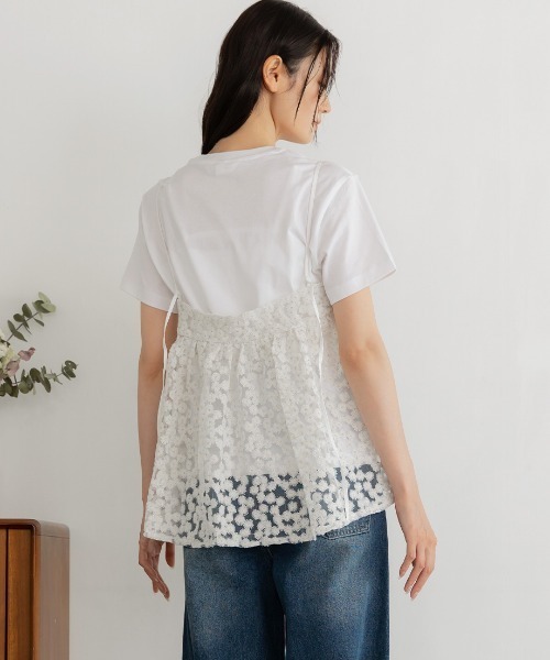 Nulli(ヌリ)の「デイジー刺繍キャミソール(キャミソール・レディース・オフホワイト/ブラック・FREE)」の7枚目の写真