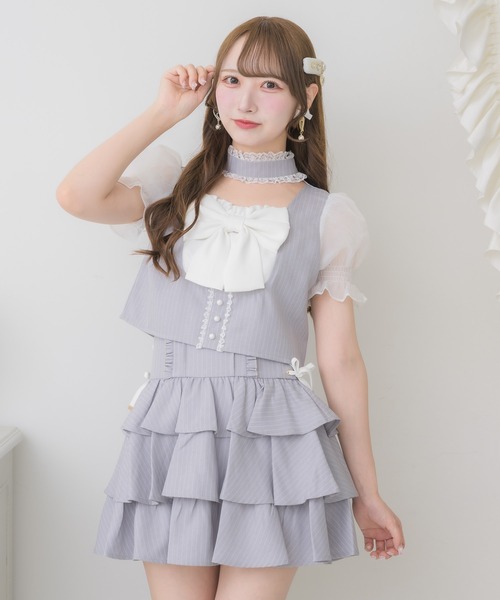 ROJITA(ロジータ)の「【セットアップ対応】リボンチョーカートップス(シャツ/ブラウス・レディース・グレー/その他/ブラック・FREE)」の3枚目の写真