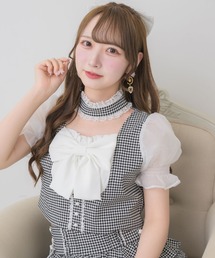【セットアップ対応】リボンチョーカートップス