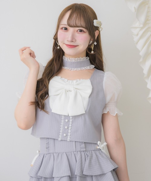 ROJITA(ロジータ)の「【セットアップ対応】リボンチョーカートップス(シャツ/ブラウス・レディース・グレー/その他/ブラック・FREE)」の17枚目の写真