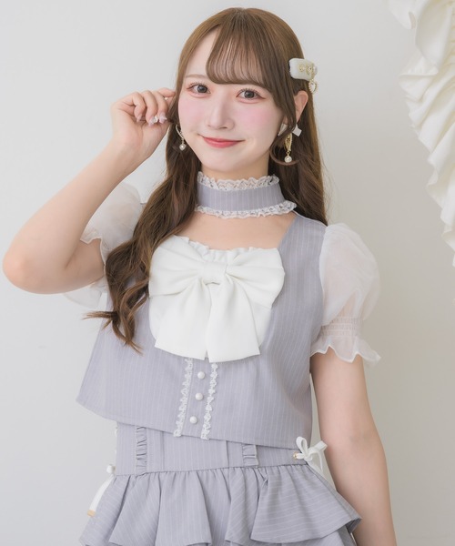 ROJITA(ロジータ)の「【セットアップ対応】リボンチョーカートップス(シャツ/ブラウス・レディース・グレー/その他/ブラック・FREE)」の20枚目の写真