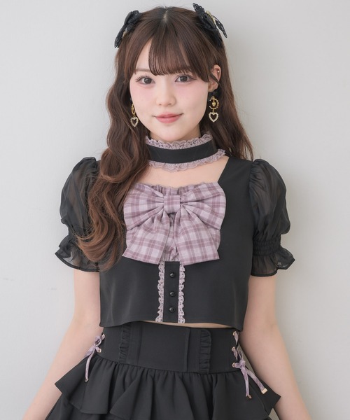 ROJITA(ロジータ)の「【セットアップ対応】リボンチョーカートップス(シャツ/ブラウス・レディース・グレー/その他/ブラック・FREE)」の12枚目の写真