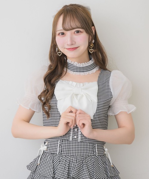 ROJITA(ロジータ)の「【セットアップ対応】リボンチョーカートップス(シャツ/ブラウス・レディース・グレー/その他/ブラック・FREE)」の7枚目の写真