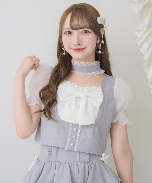 ROJITA(ロジータ)の「【セットアップ対応】リボンチョーカートップス(シャツ/ブラウス・レディース・グレー/その他/ブラック・FREE)」の19枚目の写真