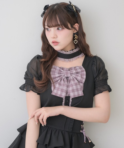 ROJITA(ロジータ)の「【セットアップ対応】リボンチョーカートップス(シャツ/ブラウス・レディース・グレー/その他/ブラック・FREE)」の11枚目の写真