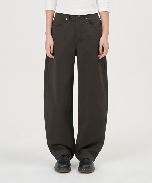 PEPLEE(ペプリー)の「Curved Wide Cotton Pants (Charcoal)(その他パンツ・レディース・その他・SMALL/MEDIUM)」の1枚目の写真