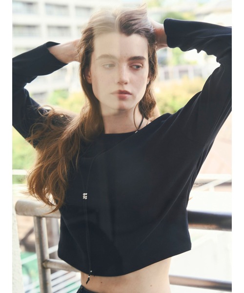 Ungrid(アングリッド)の「バックデザインロングスリーブTee(Tシャツ/カットソー・レディース・ライトグレー/ブラック/ピンク・FREE)」の8枚目の写真