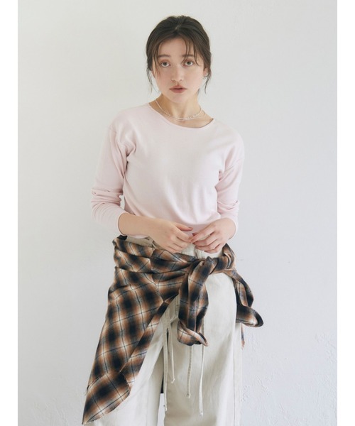 Ungrid(アングリッド)の「バックデザインロングスリーブTee(Tシャツ/カットソー・レディース・ライトグレー/ブラック/ピンク・FREE)」の13枚目の写真