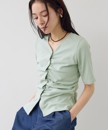 VIS | 【WEB限定】フロントシャーリングトップス(Tシャツ/カットソー)