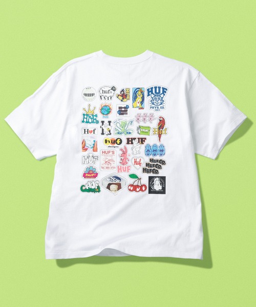 HUF(ハフ)の「STICKER PACK TEE(Tシャツ/カットソー・メンズ・ブラック/ブラウン/ホワイト・XL/L/M/S)」の19枚目の写真