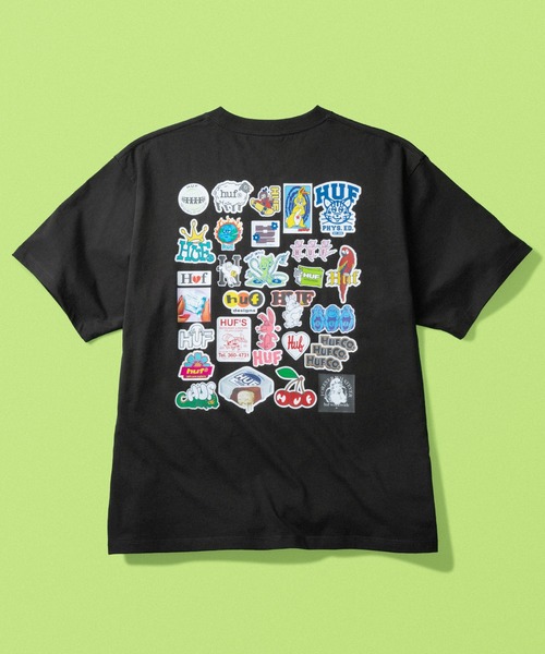 HUF(ハフ)の「STICKER PACK TEE(Tシャツ/カットソー・メンズ・ブラック/ブラウン/ホワイト・XL/L/M/S)」の22枚目の写真