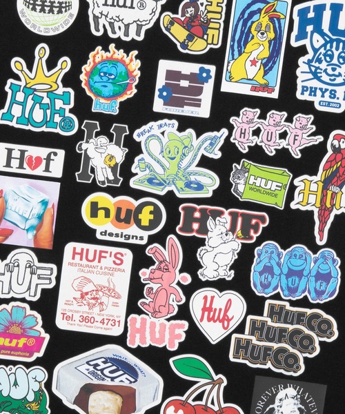 HUF(ハフ)の「STICKER PACK TEE(Tシャツ/カットソー・メンズ・ブラック/ブラウン/ホワイト・XL/L/M/S)」の13枚目の写真
