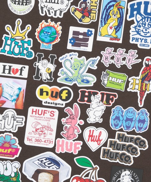 HUF(ハフ)の「STICKER PACK TEE(Tシャツ/カットソー・メンズ・ブラック/ブラウン/ホワイト・XL/L/M/S)」の15枚目の写真