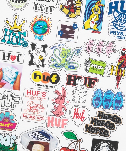 HUF(ハフ)の「STICKER PACK TEE(Tシャツ/カットソー・メンズ・ブラック/ブラウン/ホワイト・XL/L/M/S)」の11枚目の写真