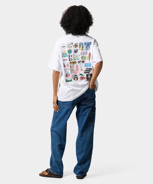 HUF(ハフ)の「STICKER PACK TEE(Tシャツ/カットソー・メンズ・ブラック/ブラウン/ホワイト・XL/L/M/S)」の4枚目の写真