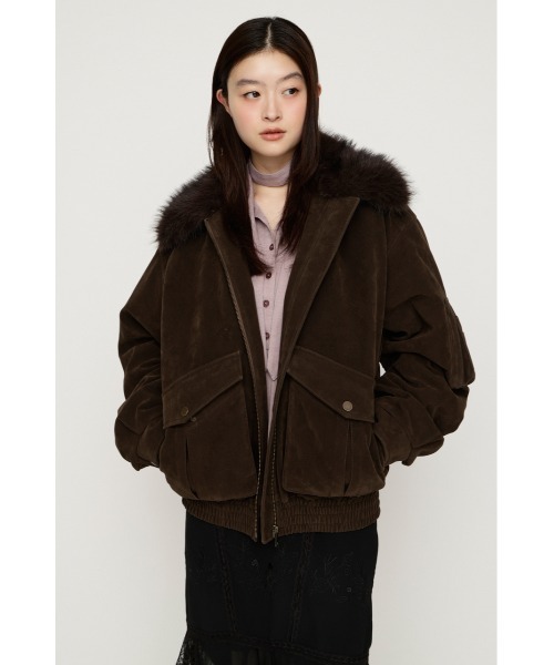 SLY（スライ）の「【26AW受注会大人気アウター！】WASHED PUFFER BZ ウォッシュドパッファーブルゾン 秋服 冬服（ブルゾン・レディース・ブラウン系その他2/ダークブラック/ベージュ系その他/バーガンディー/ブラック・FREE）」の3枚目の写真