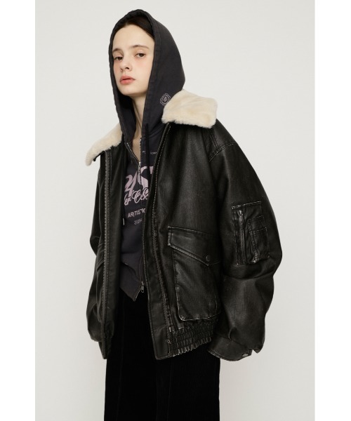 SLY（スライ）の「【26AW受注会大人気アウター！】WASHED PUFFER BZ ウォッシュドパッファーブルゾン 秋服 冬服（ブルゾン・レディース・ブラウン系その他2/ダークブラック/ベージュ系その他/バーガンディー/ブラック・FREE）」の6枚目の写真