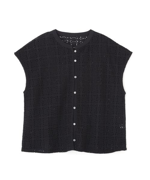 human woman（ヒューマンウーマン）の「◆インドコットンアイレット刺繍ブラウス（シャツ/ブラウス・レディース・ホワイト/ブラック・MEDIUM）」の9枚目の写真
