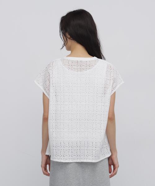 human woman（ヒューマンウーマン）の「◆インドコットンアイレット刺繍ブラウス（シャツ/ブラウス・レディース・ホワイト/ブラック・MEDIUM）」の14枚目の写真