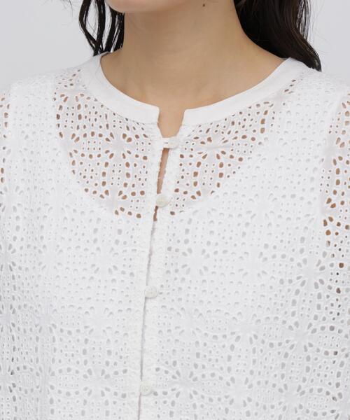 human woman（ヒューマンウーマン）の「◆インドコットンアイレット刺繍ブラウス（シャツ/ブラウス・レディース・ホワイト/ブラック・MEDIUM）」の13枚目の写真