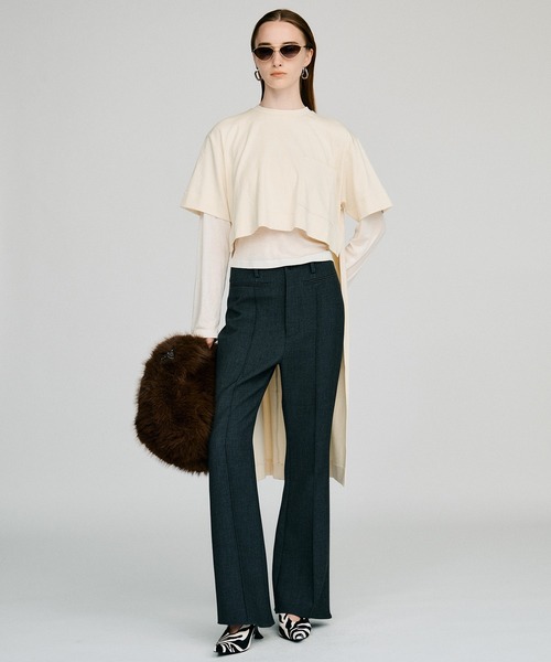 PRANK PROJECT(プランクプロジェクト)の「【2026Autumn Pre-Order】ハイウエストスリムフレアパンツ / High-Waist Slim Flare Pants(その他パンツ・レディース・ブラック/チャコールグレー・38/36)」の3枚目の写真