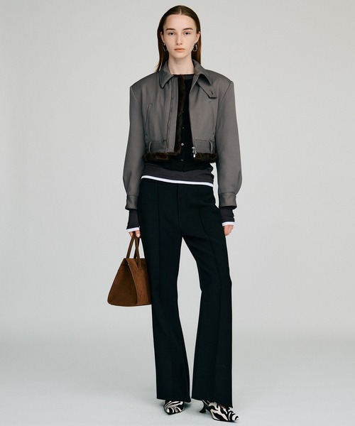 PRANK PROJECT(プランクプロジェクト)の「【2026Autumn Pre-Order】ハイウエストスリムフレアパンツ / High-Waist Slim Flare Pants(その他パンツ・レディース・ブラック/チャコールグレー・38/36)」の7枚目の写真