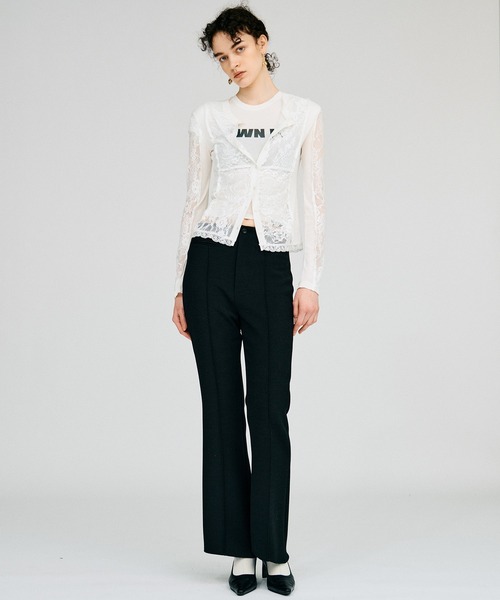PRANK PROJECT(プランクプロジェクト)の「【2026Autumn Pre-Order】ハイウエストスリムフレアパンツ / High-Waist Slim Flare Pants(その他パンツ・レディース・ブラック/チャコールグレー・38/36)」の10枚目の写真