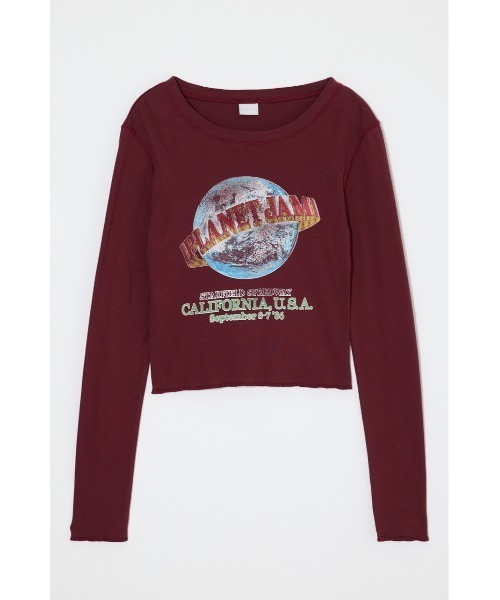 MOUSSY(マウジー)の「【26年AW新作】PLANET JAM L/S Tシャツ(Tシャツ/カットソー・レディース・レッド/ライトブラック/オフホワイト・FREE)」の1枚目の写真