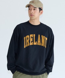 スウェット風カレッジプリントワイドロンT