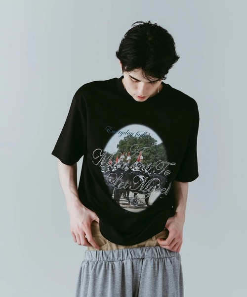 Knuth Marf（クヌースマーフ）の「rhinestone graphic tee(unisex)（Tシャツ/カットソー・レディース・ブラック/ブラウン・FREE）」の11枚目の写真