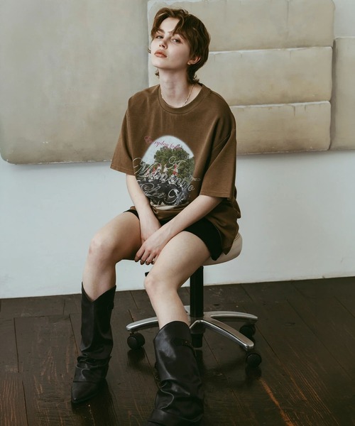 Knuth Marf（クヌースマーフ）の「rhinestone graphic tee(unisex)（Tシャツ/カットソー・レディース・ブラック/ブラウン・FREE）」の21枚目の写真