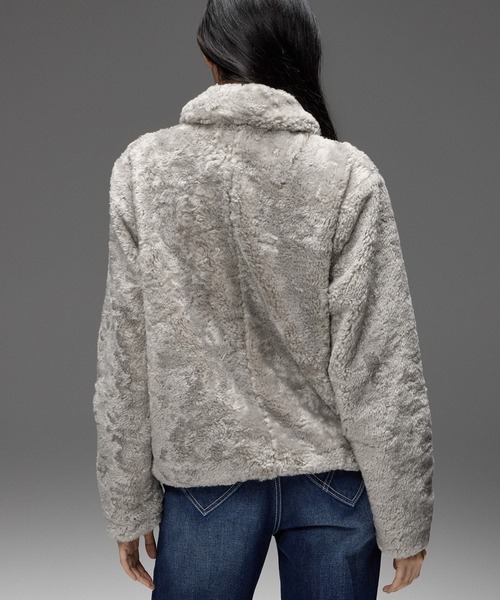 X-girl(エックスガール)の「FAUX FUR LACE UP JACKET(その他アウター・レディース・グレー/ブラック・S/M)」の9枚目の写真