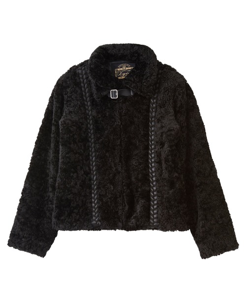 X-girl(エックスガール)の「FAUX FUR LACE UP JACKET(その他アウター・レディース・グレー/ブラック・S/M)」の18枚目の写真