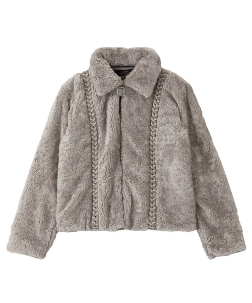 X-girl(エックスガール)の「FAUX FUR LACE UP JACKET(その他アウター・レディース・グレー/ブラック・S/M)」の19枚目の写真