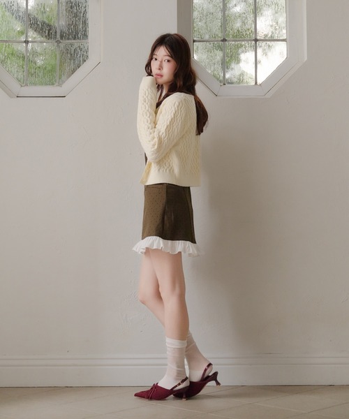 fupel(フぺル)の「dot frill mini onepiece / ドットフリルミニワンピース(ワンピース・レディース・グレー/ブラウン・FREE)」の10枚目の写真