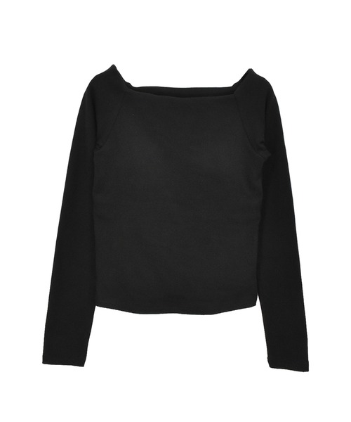 Reurie'(レウリィ)の「ボディフィットオフショルダートップ(カップ付) / シンプル 大人カジュアル モノトーン 長袖(Tシャツ/カットソー・レディース・グレー/ブラウン/ブラック・FREE)」の9枚目の写真