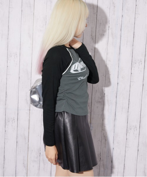 GORGE（ゴージ）の「ラインラグラン ロゴトップス｜全3色（Tシャツ/カットソー・レディース・オフホワイト/チャコール/ピンク・F）」の15枚目の写真