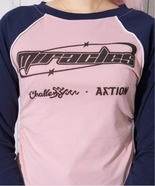 GORGE（ゴージ）の「ラインラグラン ロゴトップス｜全3色（Tシャツ/カットソー・レディース・オフホワイト/チャコール/ピンク・F）」の17枚目の写真