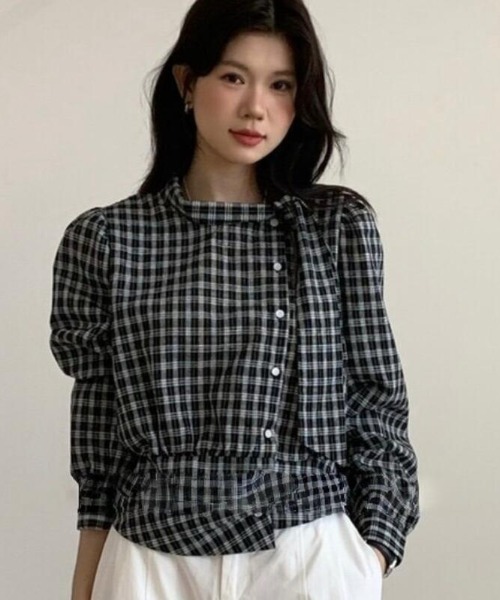 semplice（センプリチェ）の「ブラウス（シャツ/ブラウス・レディース・ホワイト/ブラック・F）」の6枚目の写真
