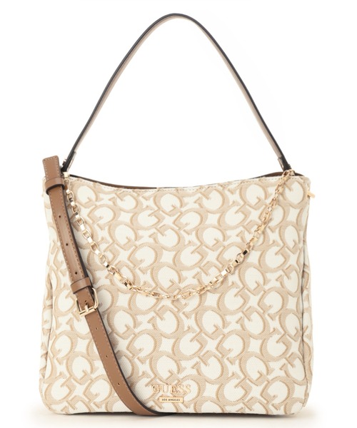 Guess（ゲス）の「NEWPORT Bucket Crossbody（ショルダーバッグ・レディース・ホワイト/ネイビー・ONE SIZE）」の2枚目の写真