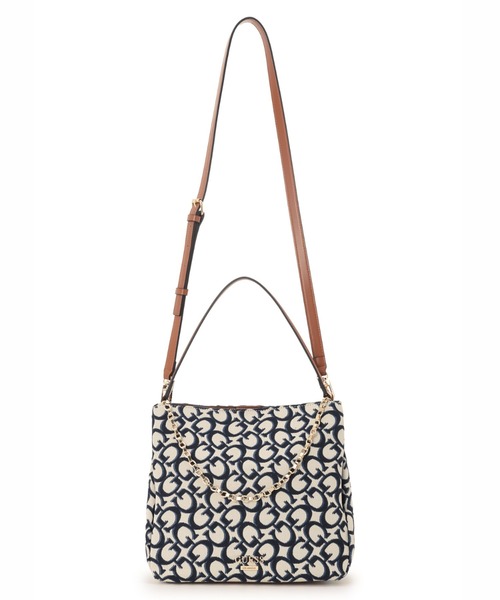 Guess（ゲス）の「NEWPORT Bucket Crossbody（ショルダーバッグ・レディース・ホワイト/ネイビー・ONE SIZE）」の5枚目の写真