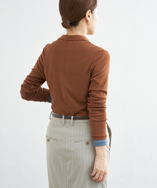 IENA(イエナ)の「CURRENTAGE/カレンテージ COTTON Layered カットソー A2563UTS410(Tシャツ/カットソー・レディース・ブラウン/ブルー系その他・FREE)」の8枚目の写真