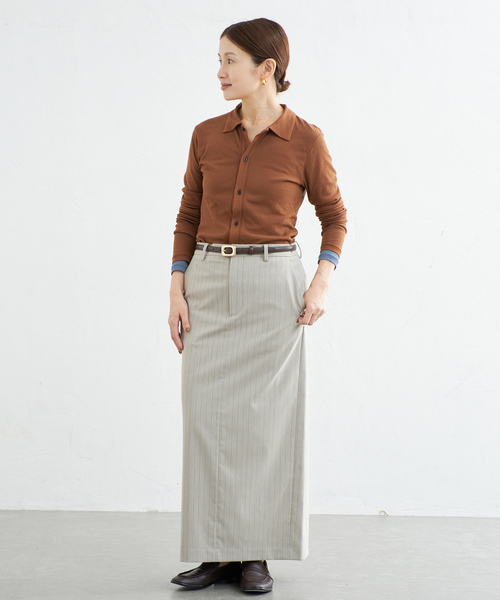 IENA(イエナ)の「CURRENTAGE/カレンテージ COTTON Layered カットソー A2563UTS410(Tシャツ/カットソー・レディース・ブラウン/ブルー系その他・FREE)」の10枚目の写真