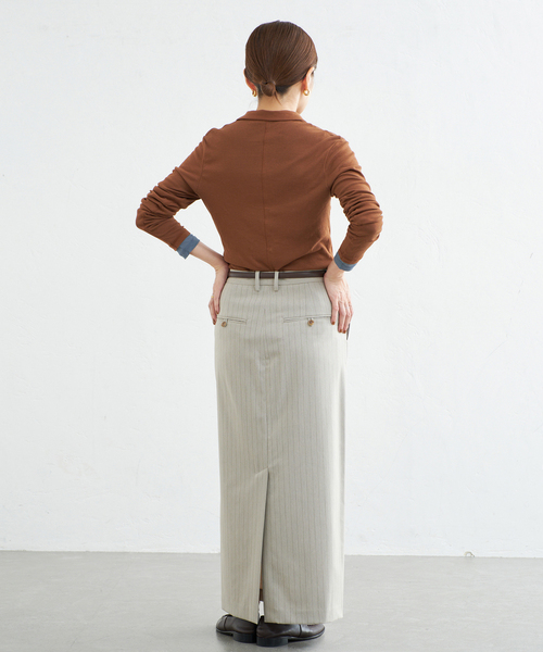 IENA(イエナ)の「CURRENTAGE/カレンテージ COTTON Layered カットソー A2563UTS410(Tシャツ/カットソー・レディース・ブラウン/ブルー系その他・FREE)」の12枚目の写真