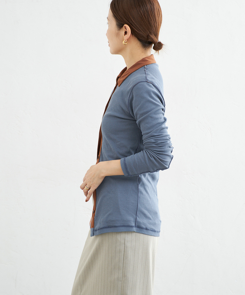 IENA(イエナ)の「CURRENTAGE/カレンテージ COTTON Layered カットソー A2563UTS410(Tシャツ/カットソー・レディース・ブラウン/ブルー系その他・FREE)」の14枚目の写真