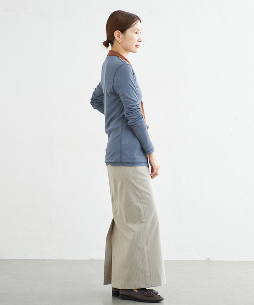 IENA(イエナ)の「CURRENTAGE/カレンテージ COTTON Layered カットソー A2563UTS410(Tシャツ/カットソー・レディース・ブラウン/ブルー系その他・FREE)」の17枚目の写真