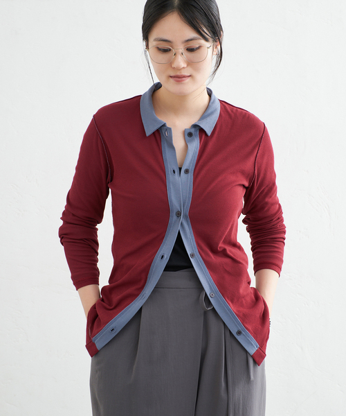 IENA(イエナ)の「CURRENTAGE/カレンテージ COTTON Layered カットソー A2563UTS410(Tシャツ/カットソー・レディース・ブラウン/ブルー系その他・FREE)」の19枚目の写真
