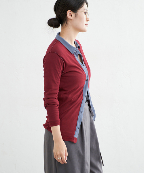 IENA(イエナ)の「CURRENTAGE/カレンテージ COTTON Layered カットソー A2563UTS410(Tシャツ/カットソー・レディース・ブラウン/ブルー系その他・FREE)」の20枚目の写真