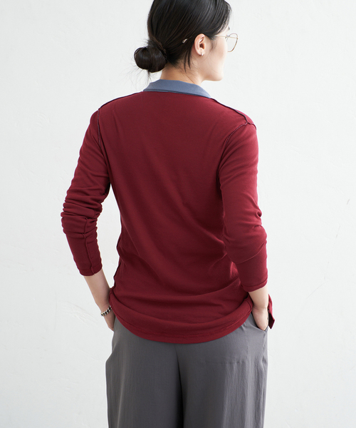 IENA(イエナ)の「CURRENTAGE/カレンテージ COTTON Layered カットソー A2563UTS410(Tシャツ/カットソー・レディース・ブラウン/ブルー系その他・FREE)」の21枚目の写真